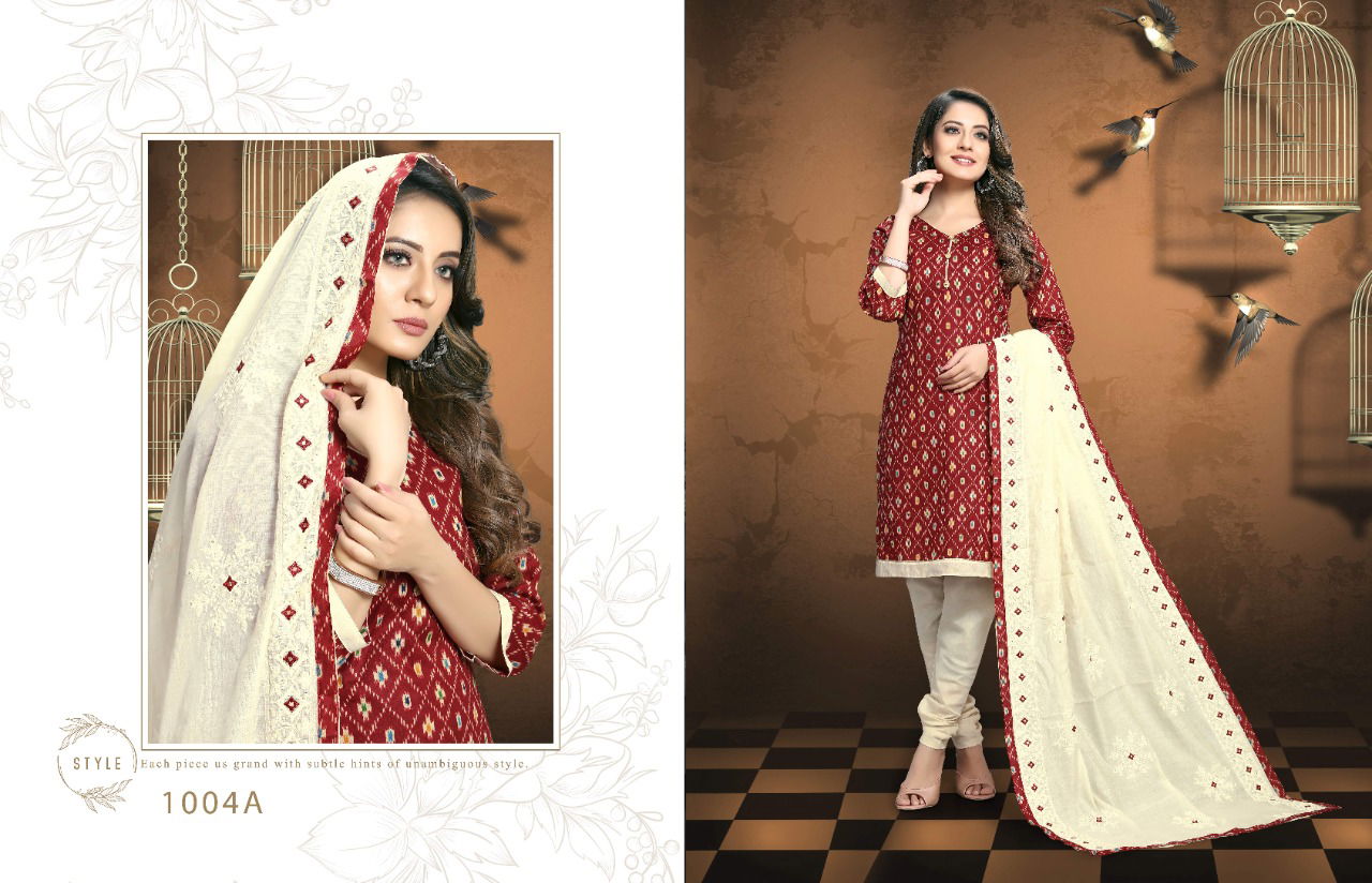Kalamkari Patola Prints 1004 Colour Designer Printed Dress Material at Wholesale Price